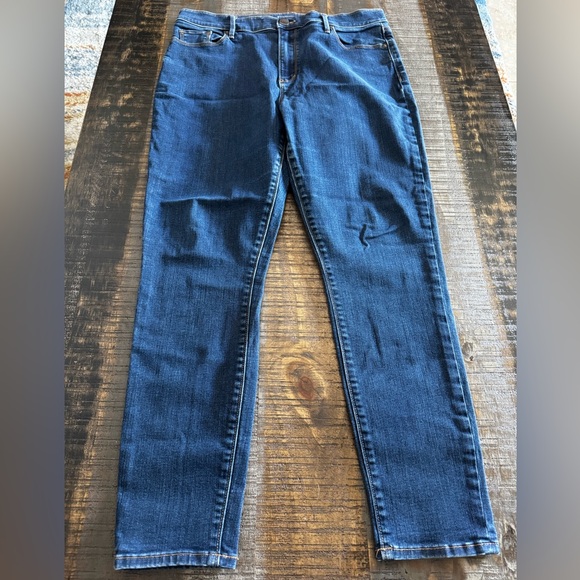 👖Ann Taylor Loft size 12 high rise skinny ankle blue jeans - Picture 5 of 6